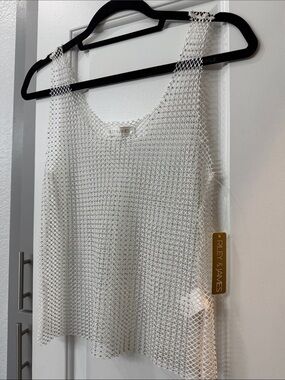 Riley & James White Mesh Tank Top